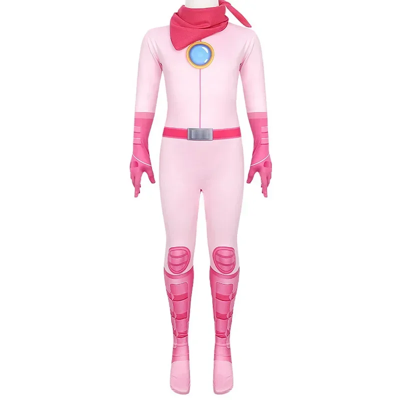 Bear House Movie Princess Peach Cosplay Zenti Polyester Zentai Party Jumpsuit Halloween Costume Women Girls 2025 PPT01..