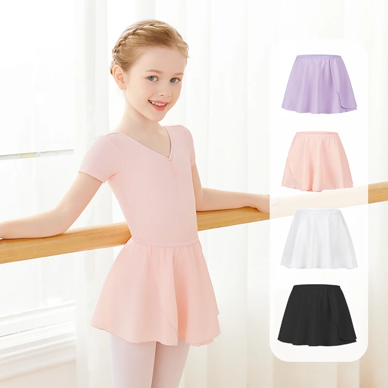 Girls Pink Ballet Skirt Pull On Dance Skirts Chiffon Ballet Skirts for Toddler Girls Cute Skirt for Little Girls