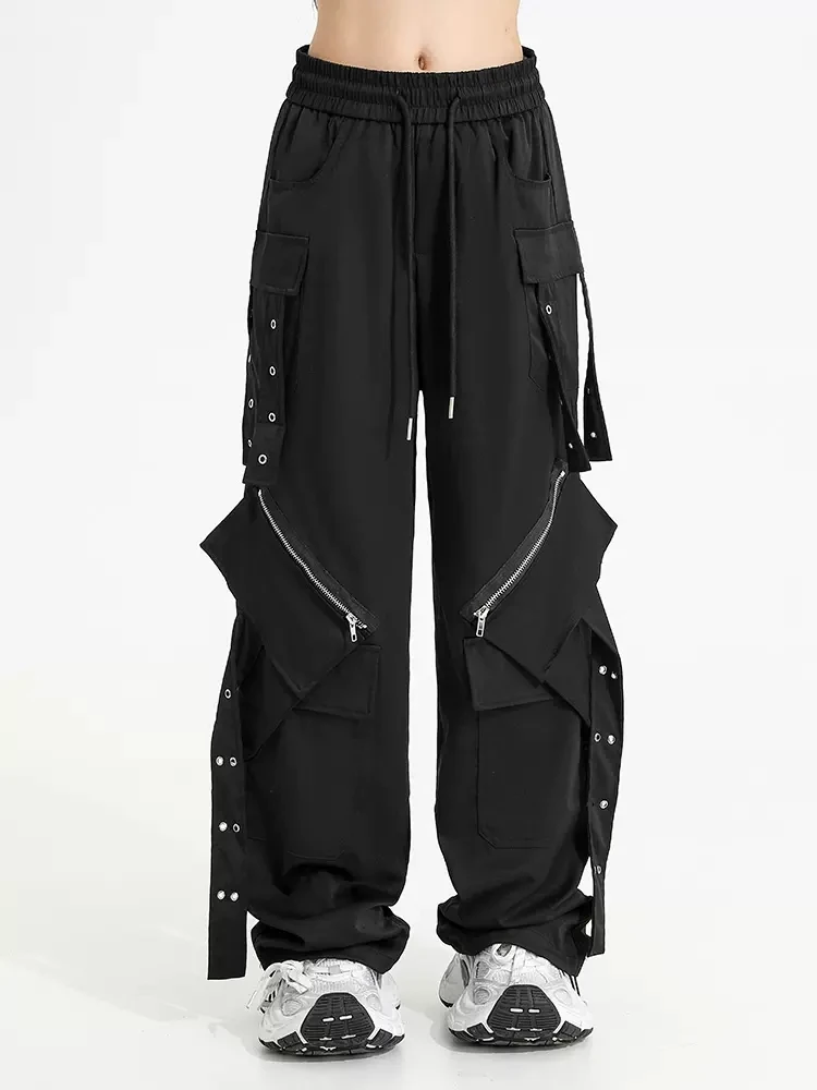 Calça funcional feminina e masculina, moda hip-hop, calças de performance, trajes plus size, novo, nicho, 27-46