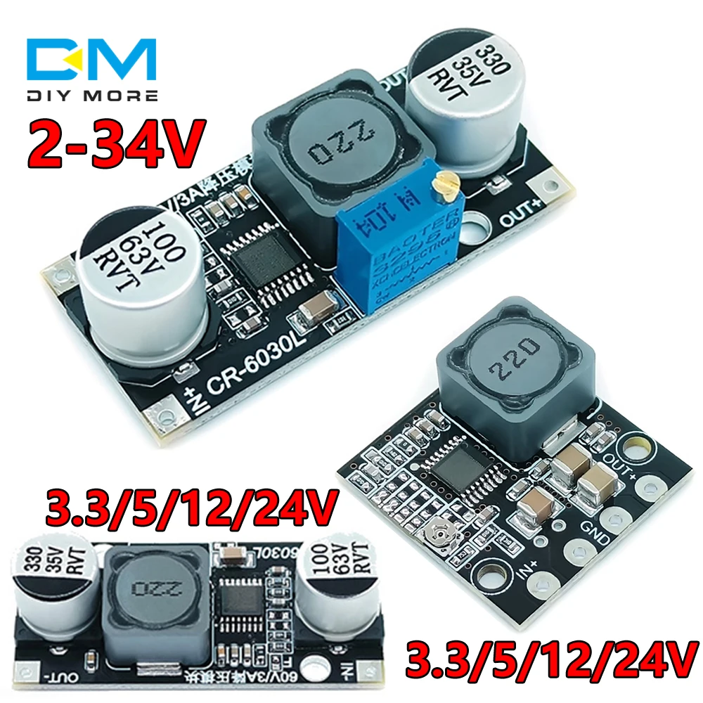 diymore DC-DC 4.2V-60V to 3-32V Adjustable Step-Down Module Step-down Module DC Buck Converter Module Voltage Regulator Board