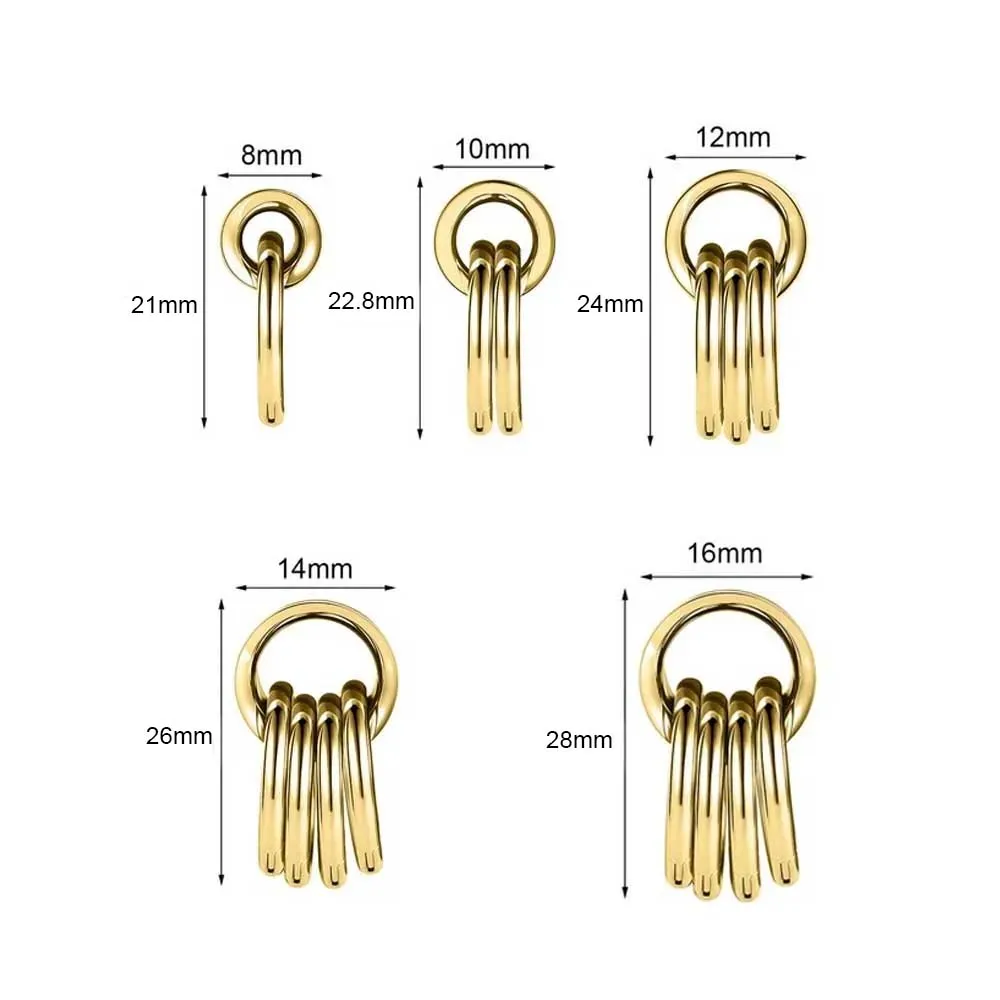 1 Pair of 316L Stainless Steel Hoop Earrings Ear Plugs Ear Drop Tunnel Hypoallergenic Ear Expander Piercing Body Jewelry 8-16mm