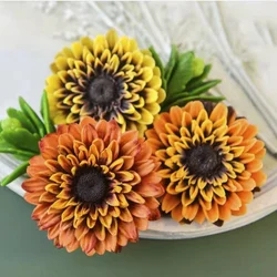 Chrysanthemum Bloom Rose Cupcake Mold Flower 3D Soap Making DIY Wedding Cake Jelly Candy Decoration Craft Baking Tools