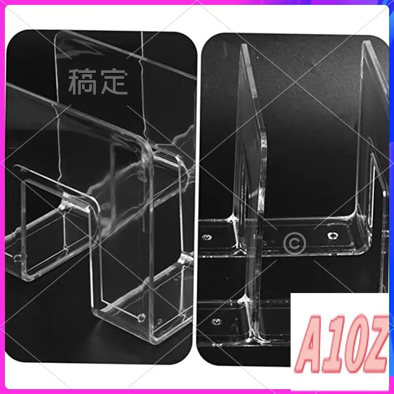 0Z-Bookends Folder Holder Acrylic Bookend Folder For Desk Accessories Office Folders File Sorting Plastic Bookshelf File Holder