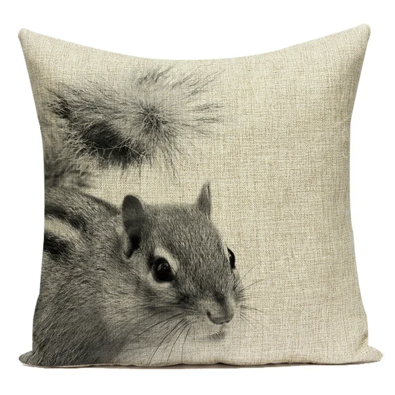 Black and White Animal Cushion Cover Nordic Giraffe Hedgehog Zebra Pillow Case for Sofa Car Bed Simple  Pillow Covers