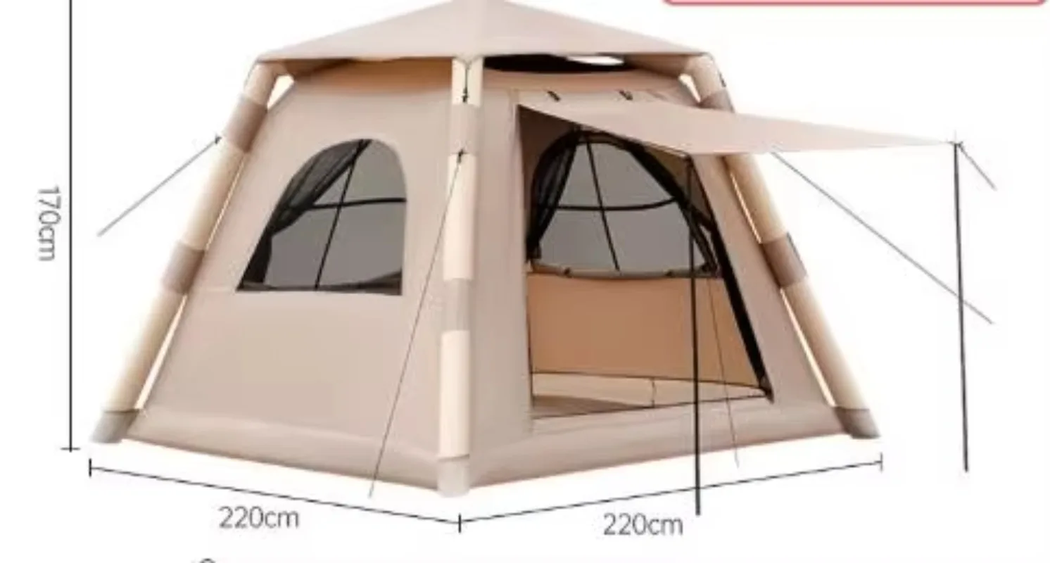 Factory Portable Inflatable Oxford Cloth Roof Top Tent Waterproof Quick Automatic Opening One Bedroom for Outdoor Camping Hiking