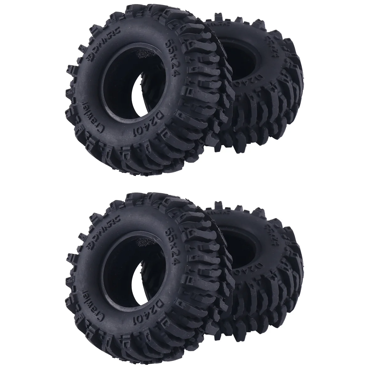 4Pcs 55x24mm 1.0 Rubber Tire Wheel Tyre for 1/18 1/24 RC Crawler Car Axial SCX24 AX24 FMS FCX24 TRX4M Upgrade Parts