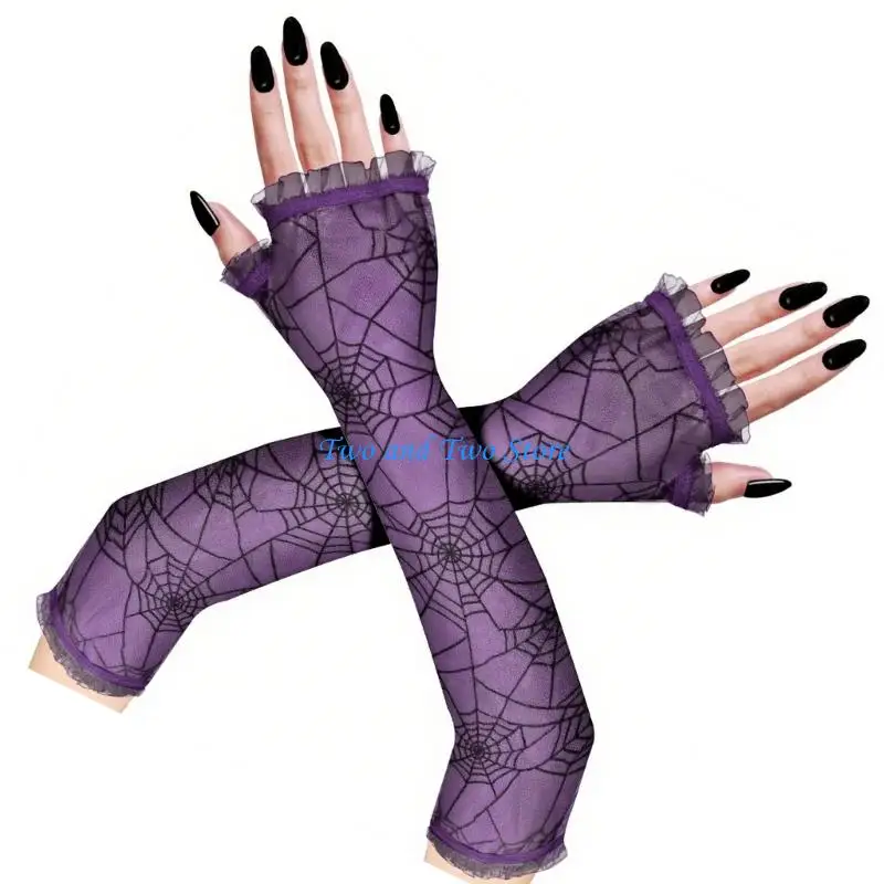 

HX6F Funny Costume Gloves Soft Mesh Fabric Cosplay Accessory For Various Occasion