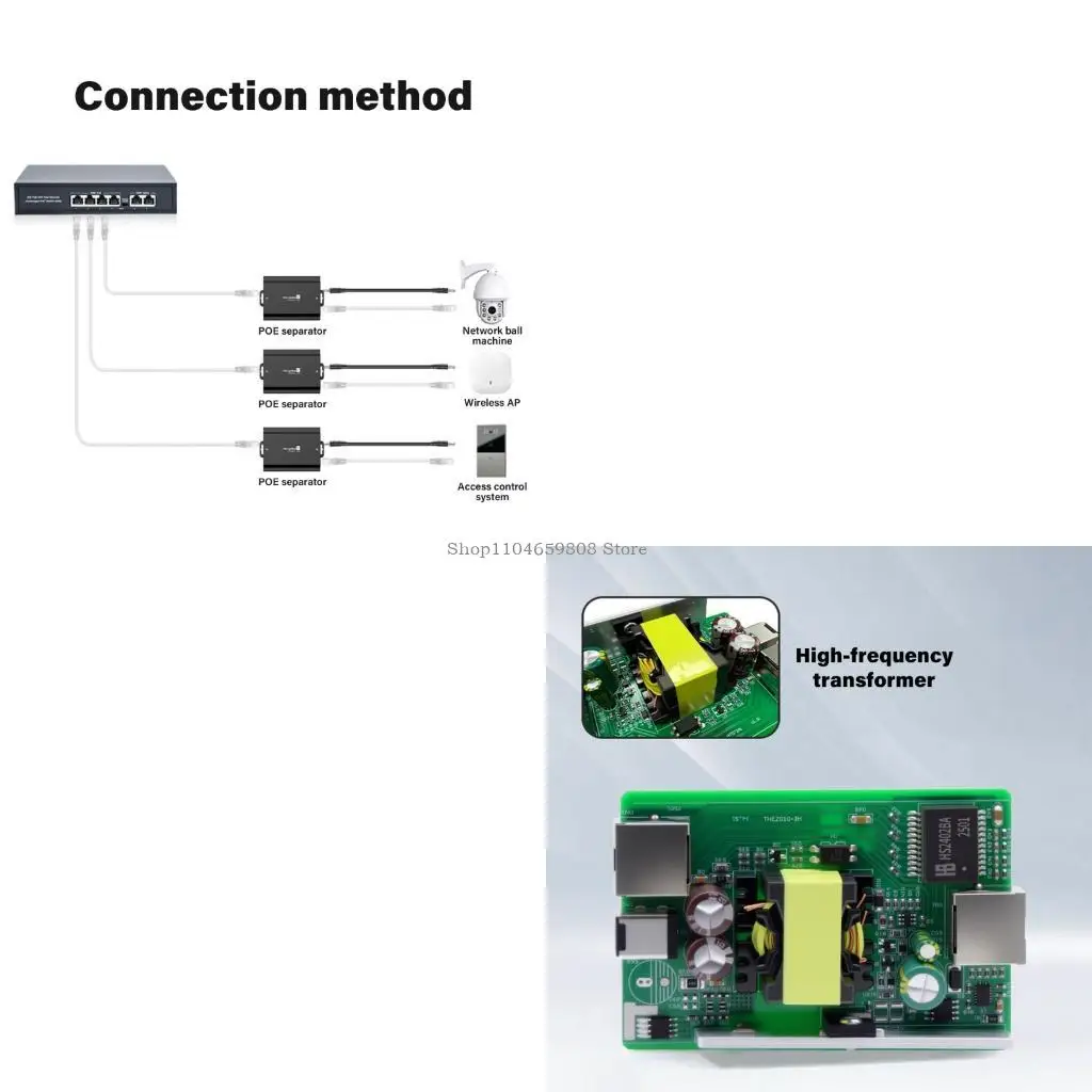 

Тяжелый Duty POE Converter 48V в 24V 3A Gigabit Metal Data Data Data для аксессуаров для установки камеры