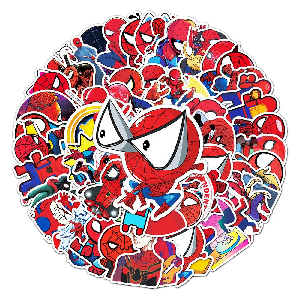 10/30/57pcs Disney Super Hero Anime Spider Man Stickers Cool Cartoon Gaffiti Kids Sticker Toy DIY Phone Skateboard Guitar Decals