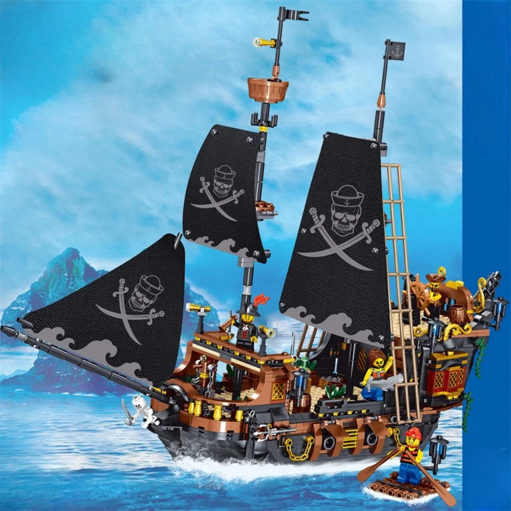 Known Builit Pirate Ship Mini Building Blocks-giocattolo di assemblaggio accattivante, esperienza marittima immersiva e Display sorprendente