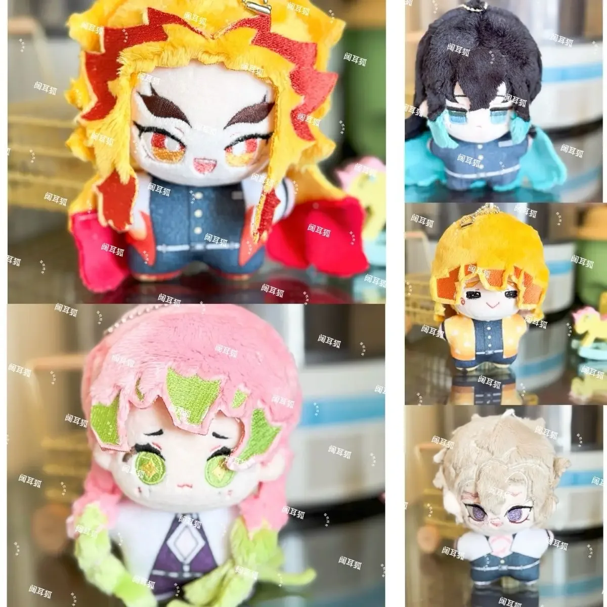 10cm Demon Slayer Anime Kanroji Mitsuri Rengoku Kyoujurou Tokitou Muichirou Plush Doll Cartoon Keychain Pendant Toy Gift