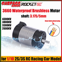 Surpass Hobby Rocket 3660 4300KV 3800KV 3300KV 2600KV Brushless Motor 5.0mm/3.175mm Shaft for 1/10 2S/3S RC Racing Car Model Toy