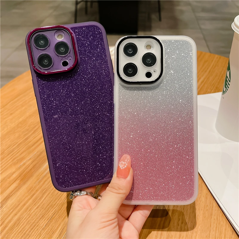 TPU Anti-scartch Transparent Glitter Phone Case For OPPO Rreno10 Pro Realme 10 C55 Beautiful Shiny Phone Case for OPPO A78 A58