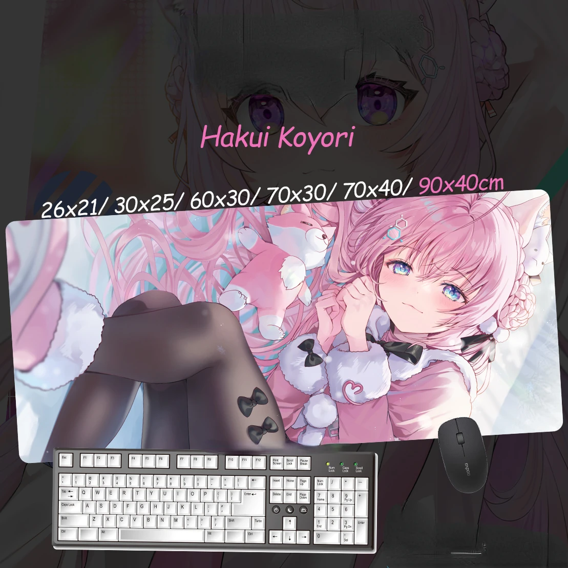 

Anime Custom Design XXL Mouse Pad Hololive Vtuber Hakui Koyori Gamer Sexy Girl Large Desk Mat Computer Gaming Accessories