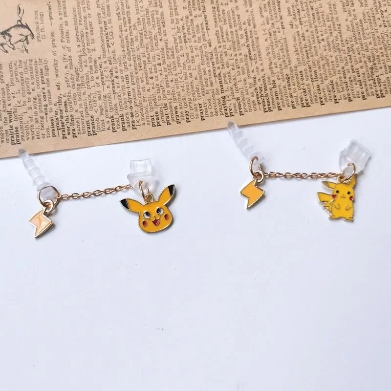 Kawaii Pokemon Pikachu Dust Plug for IPhone Xiaomi Samsung Phone Accessories Charging Port Dust Plug Decorative Pendants Gifts