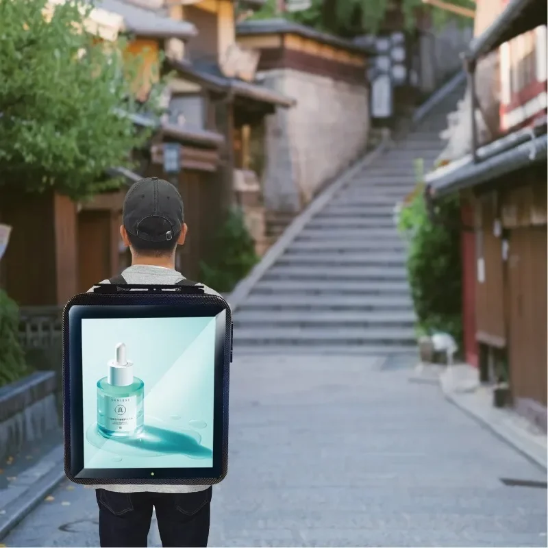 21.5 Inch LCD Screen Backpack Billboard Android LCD Backpack Screen LCD Backpack TV Player Takeaway Bag Digital Signage Display