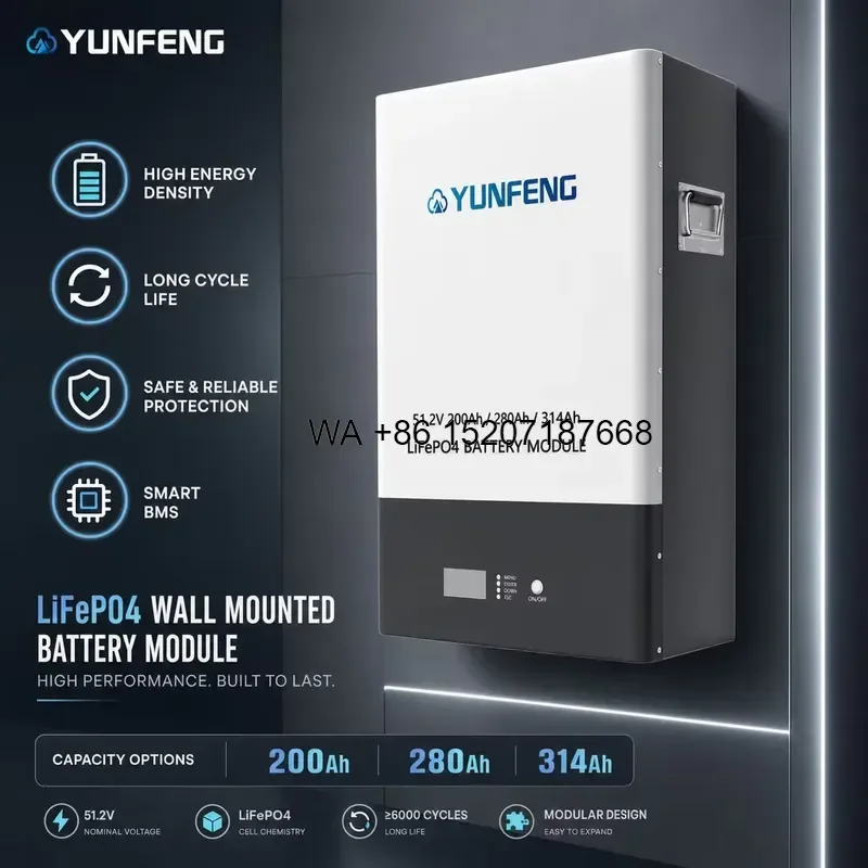 Wmwmnu Wholesale 51.2V 200Ah LiFePO4 Lithium Battery 5kWh 10kWh Wall Mounted Home Energy Storage Battery for Solar System