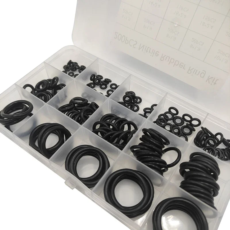 200Pcs Rubber O-ring Gaskets Seal Ring Set Nitrile Rubber High Pressure O-Rings NBR Faucet Sealing Valve O Rubber Rings Set
