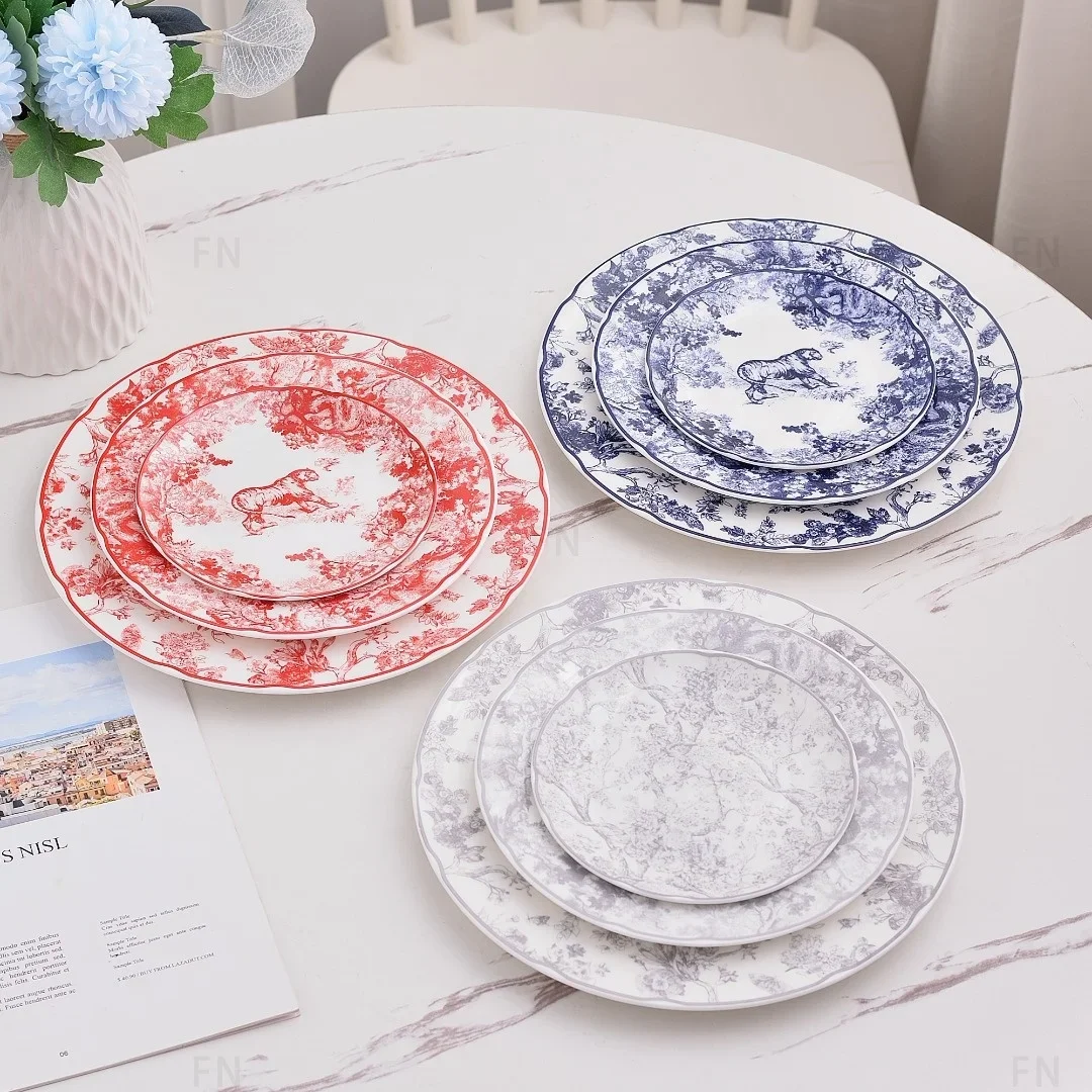 Red D Jungle Tiger Tableware Plate Set 6 