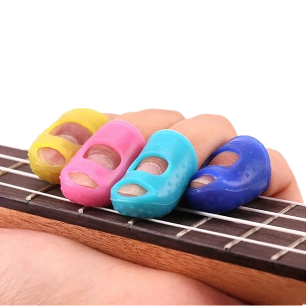 9Pcs Anti-Scald Non-Slip Fingertip Protector Flexible Latex-Free Silicone Finger Guards for Guitar Playing Counting Sorting