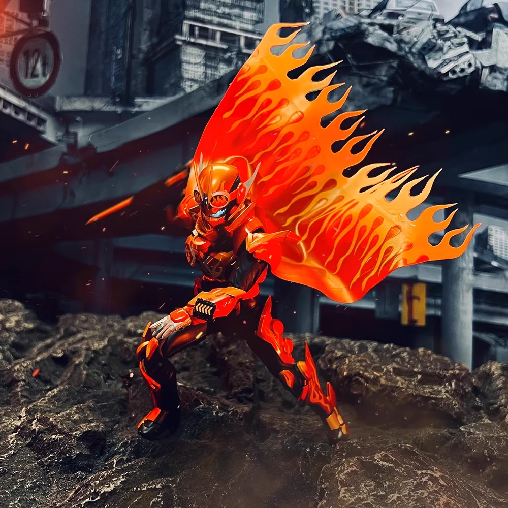 

1/12 Custom Wired Fire Cape Cloak Robe For 6" SHF Gotchard Daybreak Rider Body (No Figure)