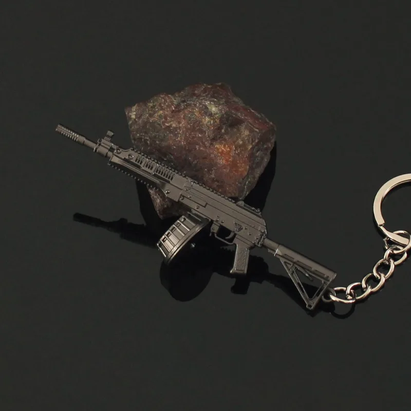 Mini ametralladora RPK16 de 9cm, modelo Weapo, periféricos de juego, juguetes de aleación, adornos, llavero, colgante, colección artesanal