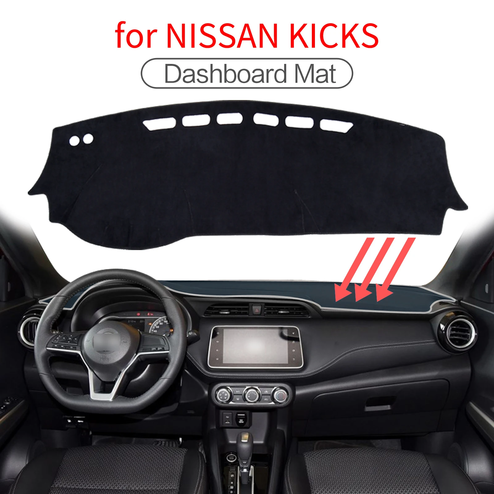 

Car Dashboard Mat for Nissan Kicks 2016 2017 2018 2019 2020 Sunshade Protective Carpet Dash Mat Dashmat