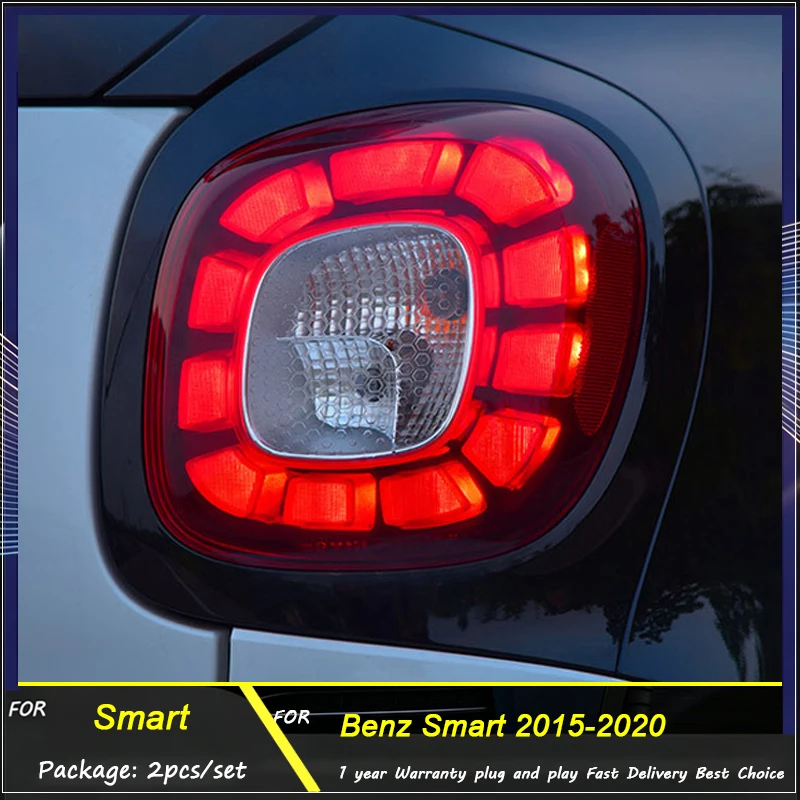 Car Taillight Assembly for Benz W453 Smart 2015 2016 2017 2018-2020 Tail Lamps Plug and Play Rear Bumper Fortwo Forfour Taillamp
