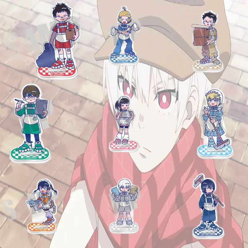 Fire Force 10CM Shinra Kusakabe Arthur Boyle Anime Character Acrylic Standee Double‑Sided Print With Base Desktop Keychain