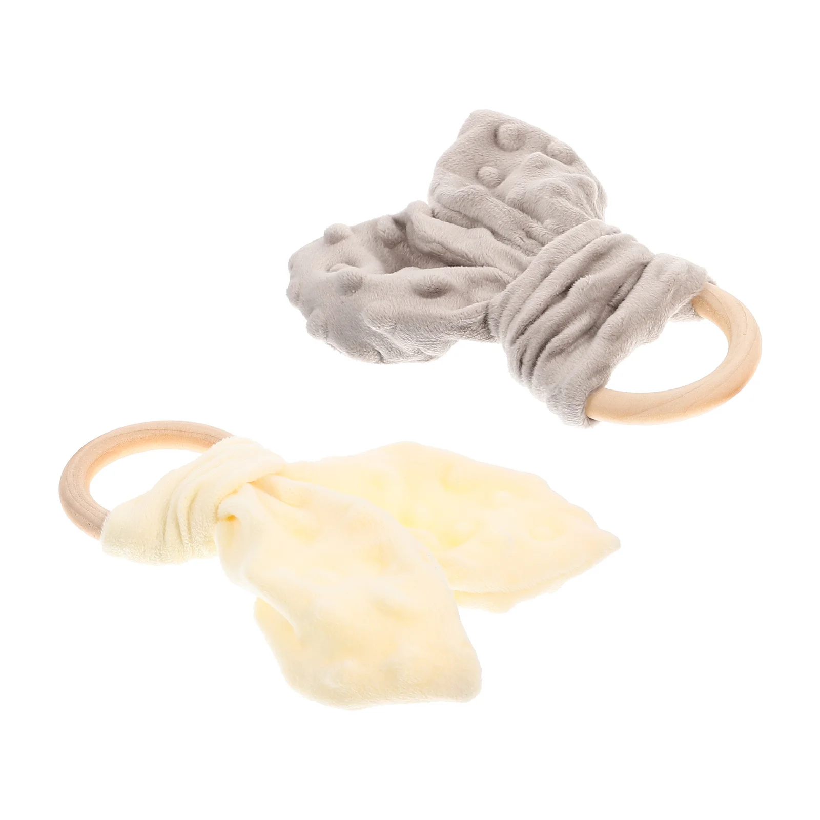 2 قطعة منشفة استرضاء الطفل لطيف اللمس النسيج لحديثي الولادة النوم المعونة عضاضة حلقة مريحة المحمولة التمريض منديل