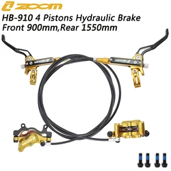 ZOOM HB-910 4 Pistons Hydraulic Bike Disc Brake Front 900mm Rear 1550mm for MTB Bike Hydraulic Brakes Cycling Parts