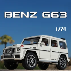 1:24 Mercedes Benz G63 AMG Alloy Car Model Off-road Vehicle Computer Bookshelf Decorative Ornaments Collection Toys For Children