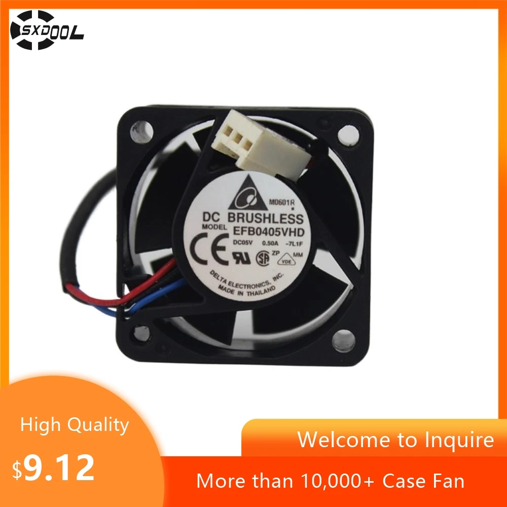 

40mm Fan For Delta EFB0405VHD 40x40x20mm 5V 0.50A Dual Ball 8200RPM 9.43CFM Signal Fan