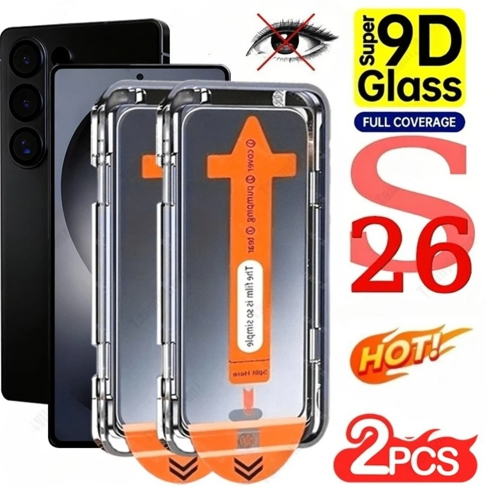 2 Stück Anti-Spy Vollbild-Displayschutzfolie für Samsung Galaxy S26 S25 S24 Ultra S23 S22 S21 Plus S25 S24 S23 FE Einfache Installation Glas