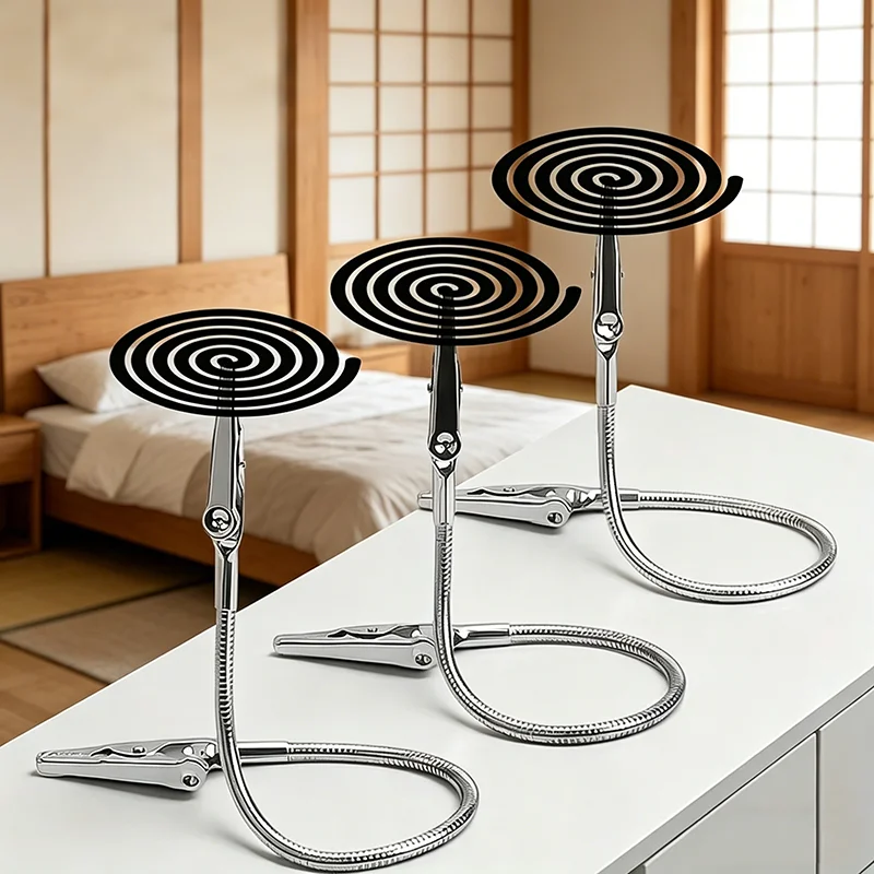 3Pcs Mosquito Coil & Incense Clips, Double Head Bendable Coil Holder, Foldable, Space-Saving for Indoor/ Outdoor Use​