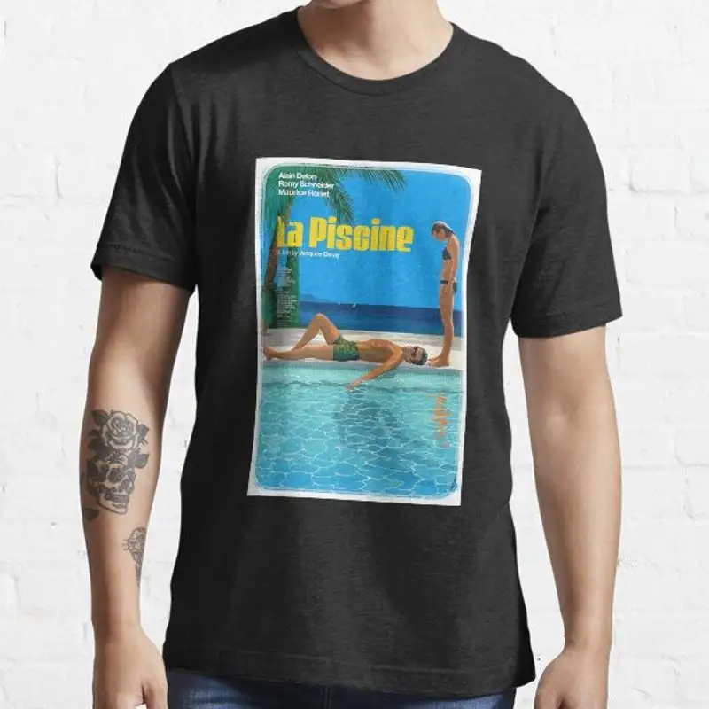 

THE POOL Essential Black Men T Shirt Size S to 5XL