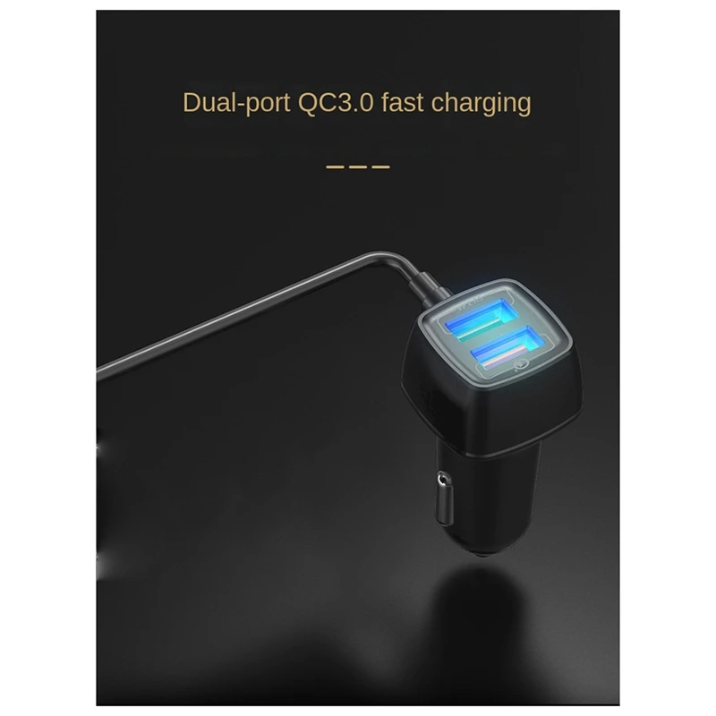 1 PCS Front And Rear Flash Charge Car Adapter 60W PD Car Charger 4 Ports USB For Iphone Xiaomi Huawei Samsung Fast Charging