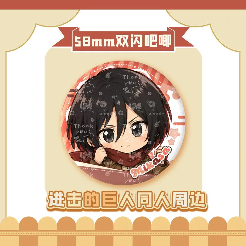 Mikasa Ackerman Anime Costumes Badges Pins ‌Erwin Smith Women Brooch Fashion Cartoon Cosplay Brooches for Bag Accessorie Gift