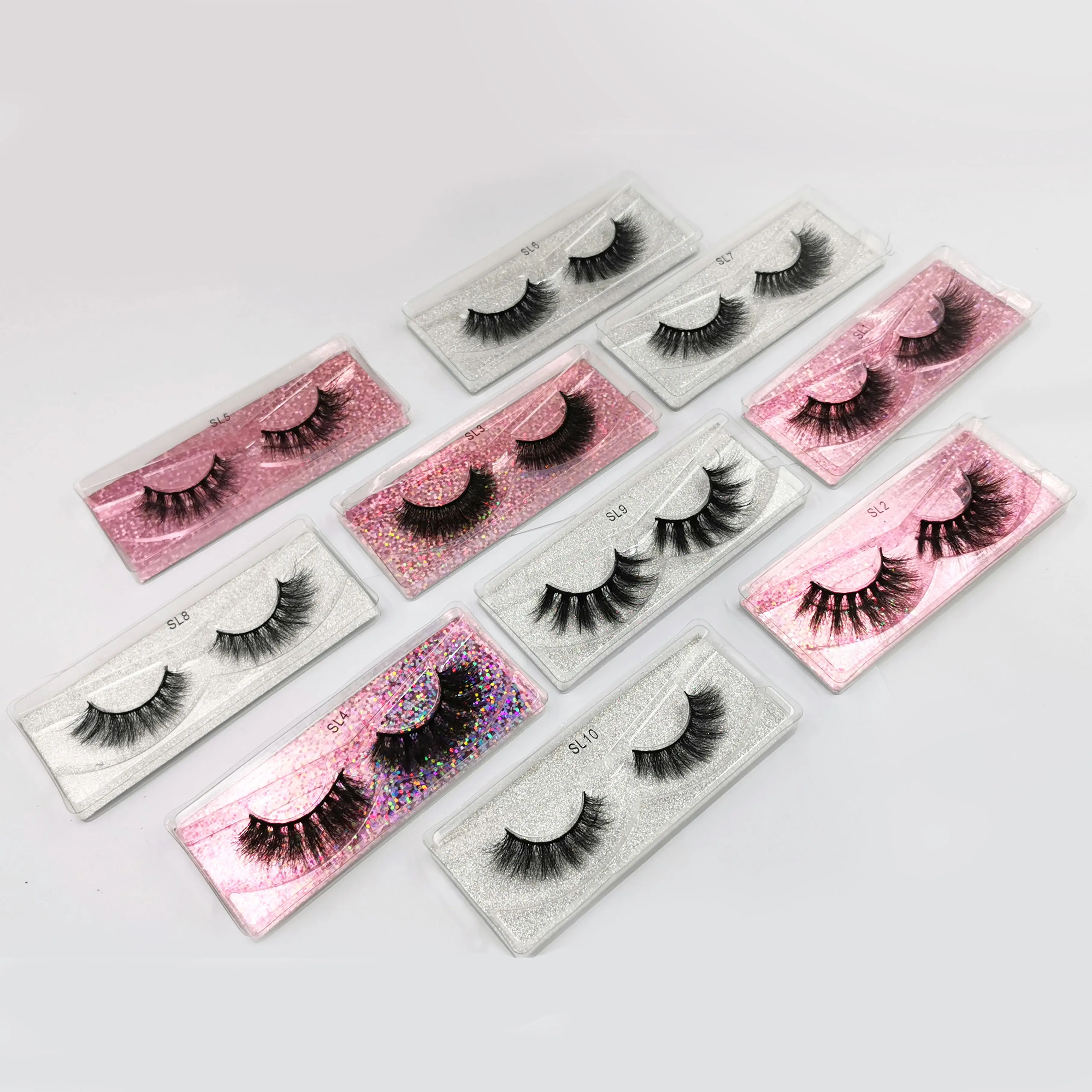 Faux-cils 3D en vison, 1 paire, extension de cils croisés naturels, doux et réutilisables, 5D