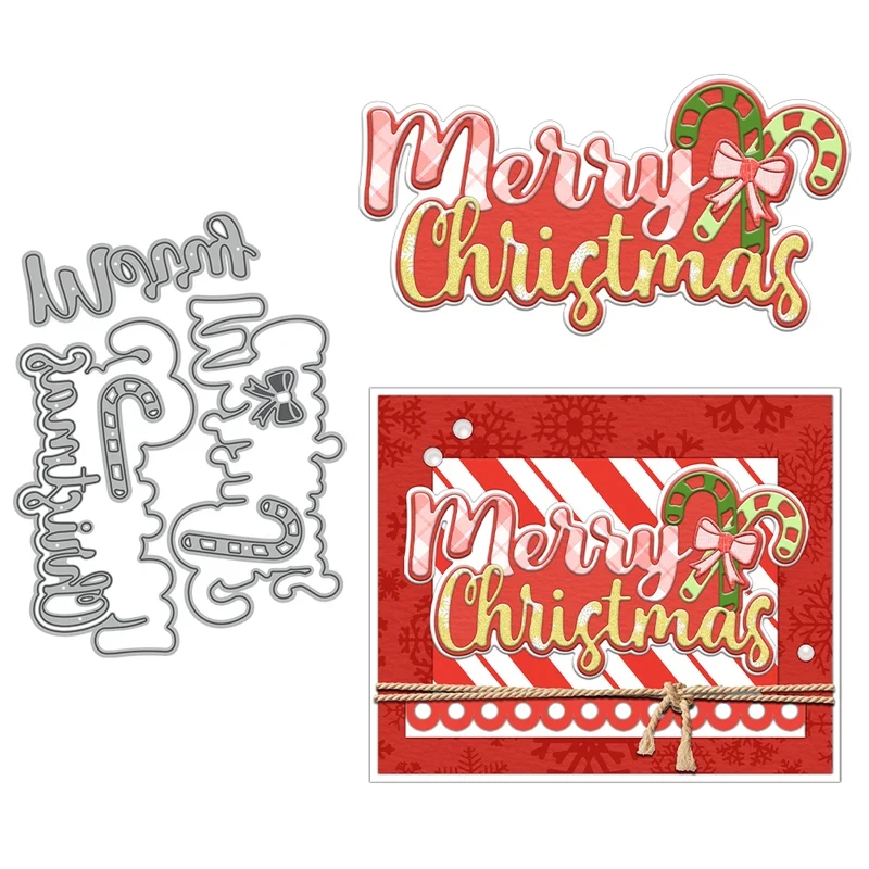 Merry Christmas Shaker Cutting Dies DIY Scrapbooking Supplies Metal Dies Knife Mold For Card Making Albums Decor