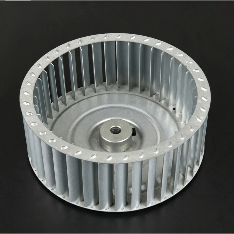 133mm Centrifugal Fan Impeller 52mm Height 8mm 6mm Bore Galvanized Steel Motor Fan Wheel High Temperature Resistant