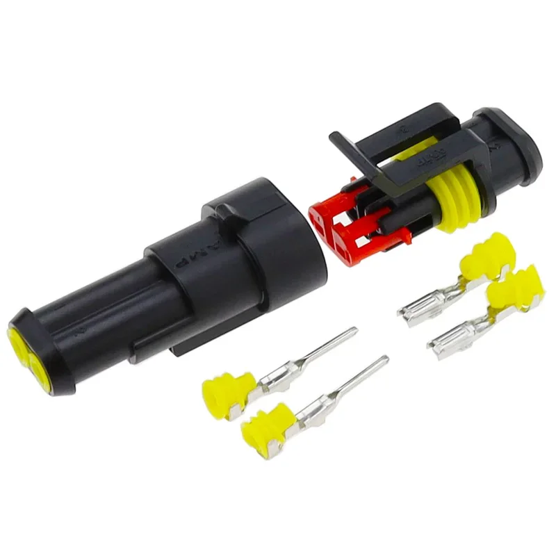 10 Kit 2 Pin Way Waterproof Electrical Wire Connector Plug 1.5mm Terminals 2Pin HID Plug Auto Xenon lamp Plug Connectors