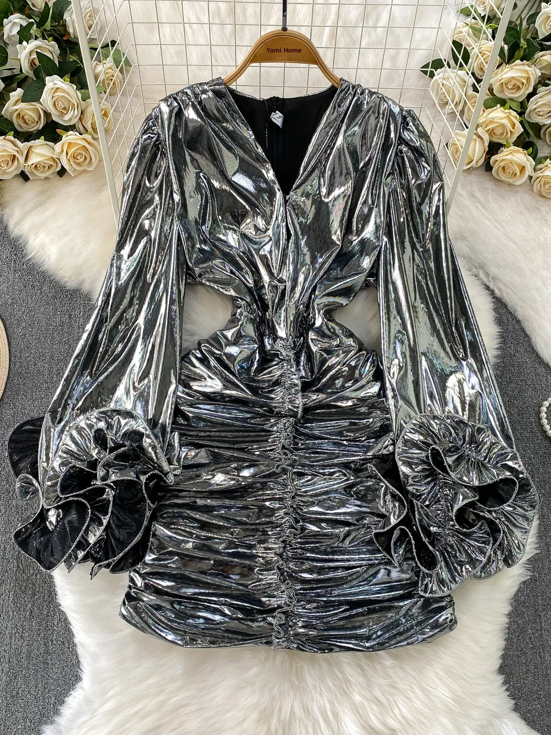 مثير الخامس ن مطوي سليم صالح Bodycon الدكتور مع الدانتيل Sves عالية الخصر ألف خط تنورة طويلة Sve العلوي الدكتور للشابات