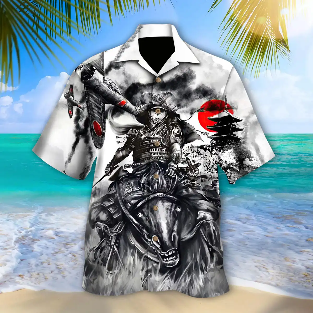 

Japanese Samurai Tattoo 3D Print Men Summer Beach Hawaiian Shirt Short Sleeve Shirt Loose Streetwear Oversized Chemise Hombre-33