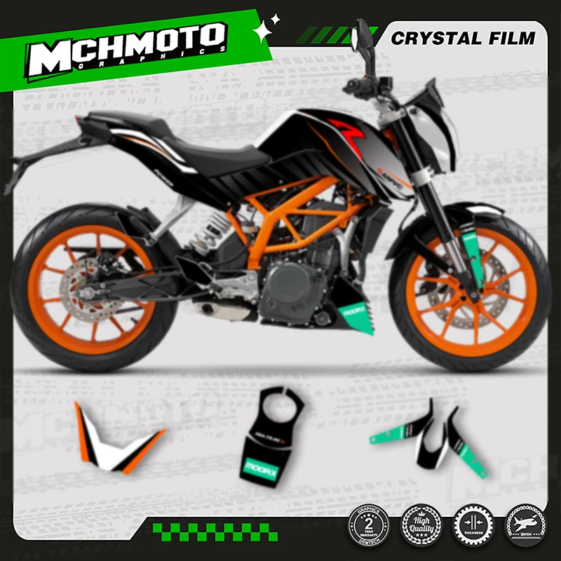 MCHMFG ل KTM Duke 125 200 390 2011 2012 2013 2014 2015 2016 مخصص فريق دراجة نارية الرسومات خلفية الشارات ملصقات أطقم #3
