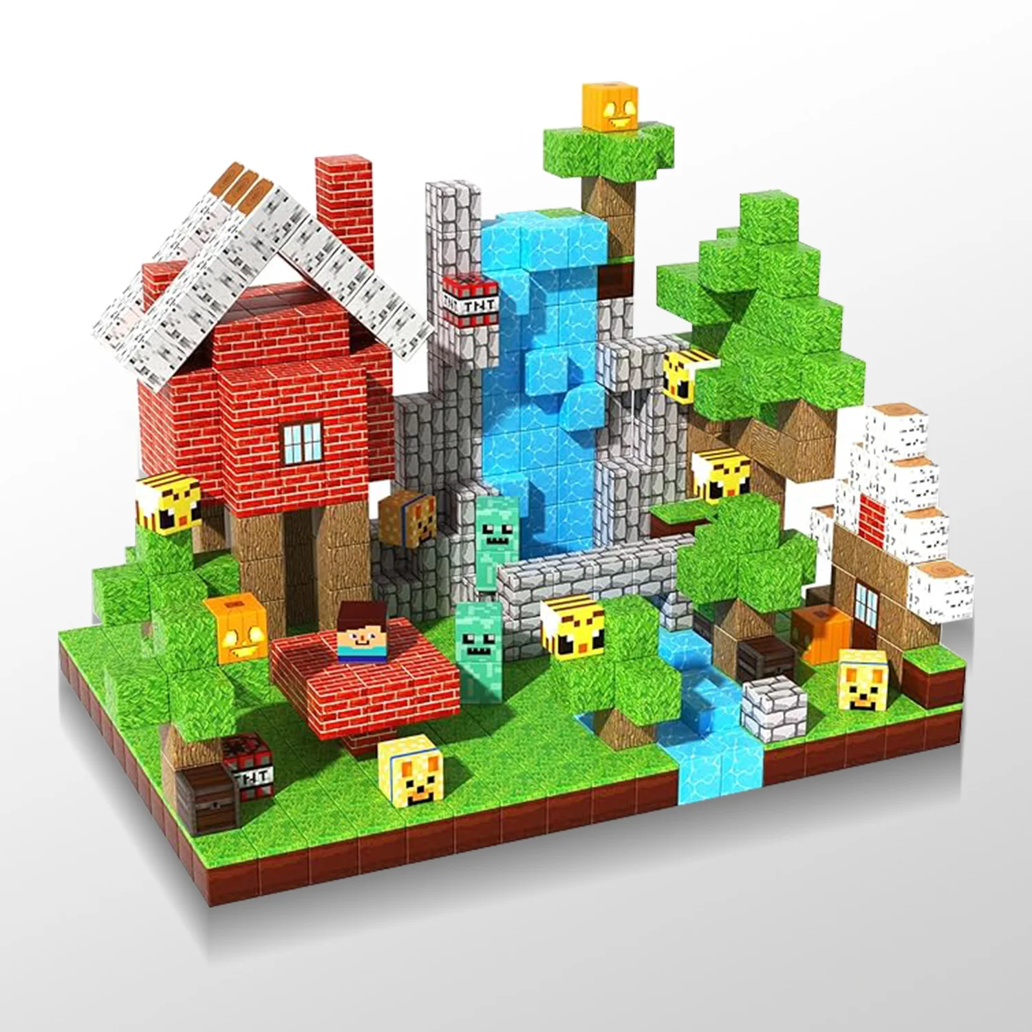 بناء مغناطيسي للأطفال STEM MONONTESSORIES مكعب حلم العالم الإبداع اللبنات لغز هدايا عيد الميلاد