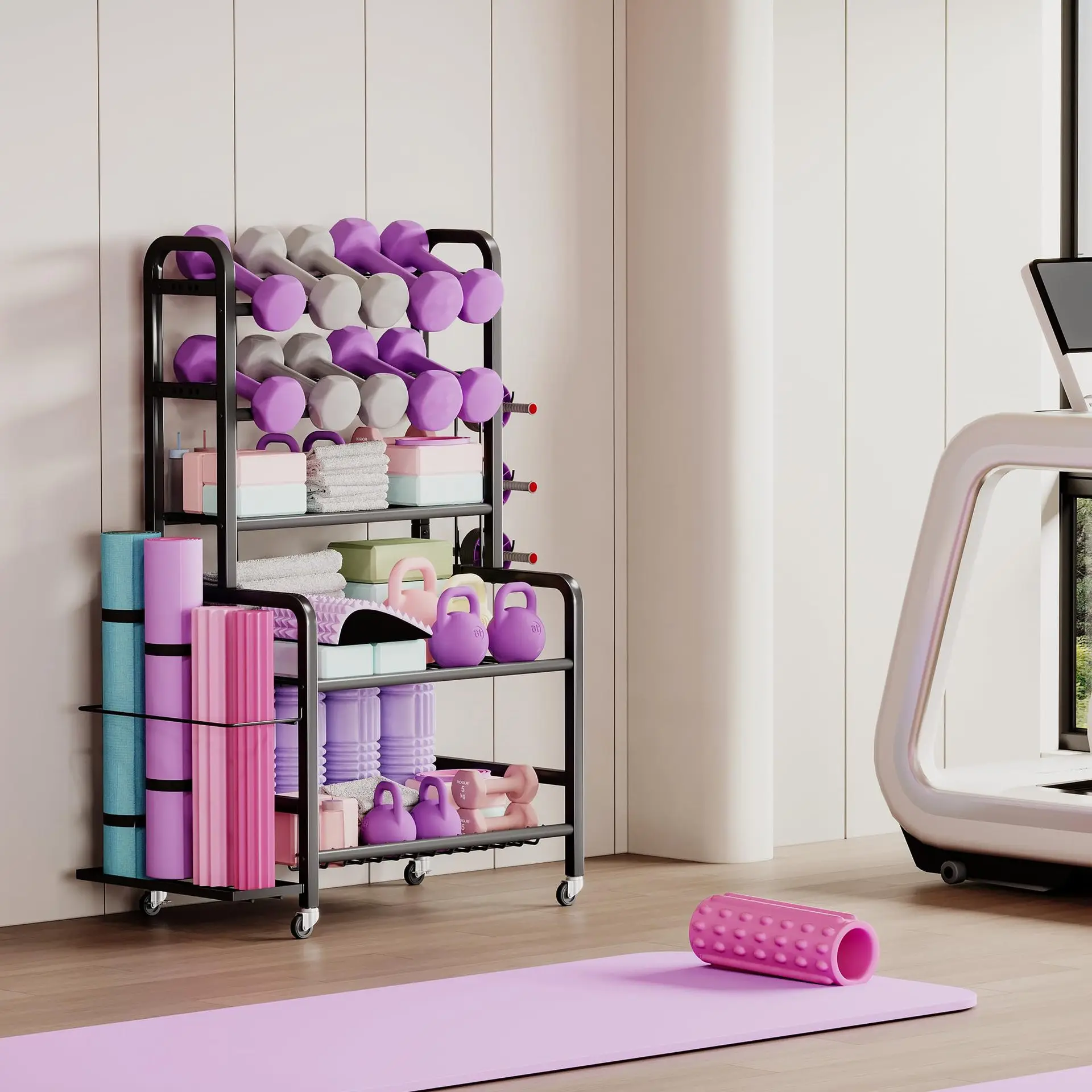 

Cross-border dumbbells kettlebell foam roller rack household yoga mat rack fitness equipment storage rack