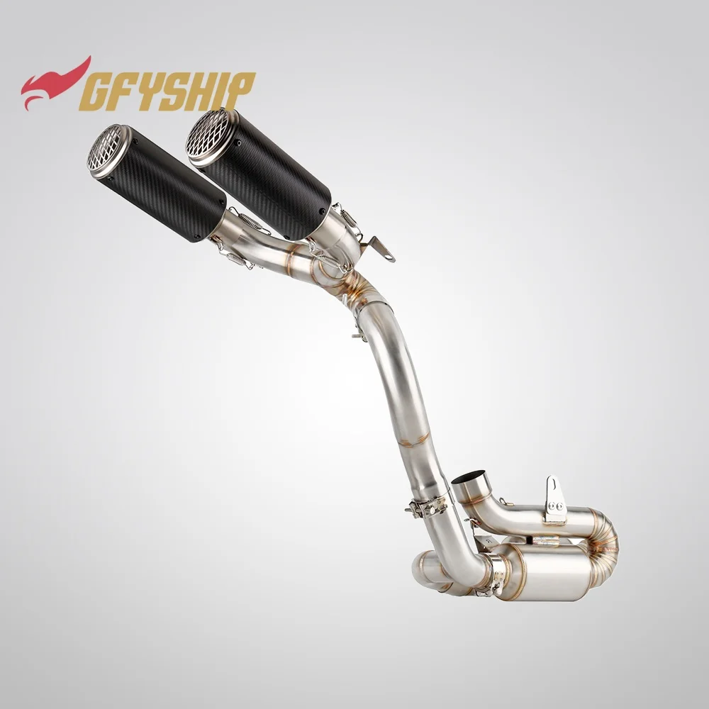 Motorcycle Exhausts Middle Link Pipes Slip-on 304 Stainless Steel For Ducati Panigale V4 V4S 2022 2023 2024