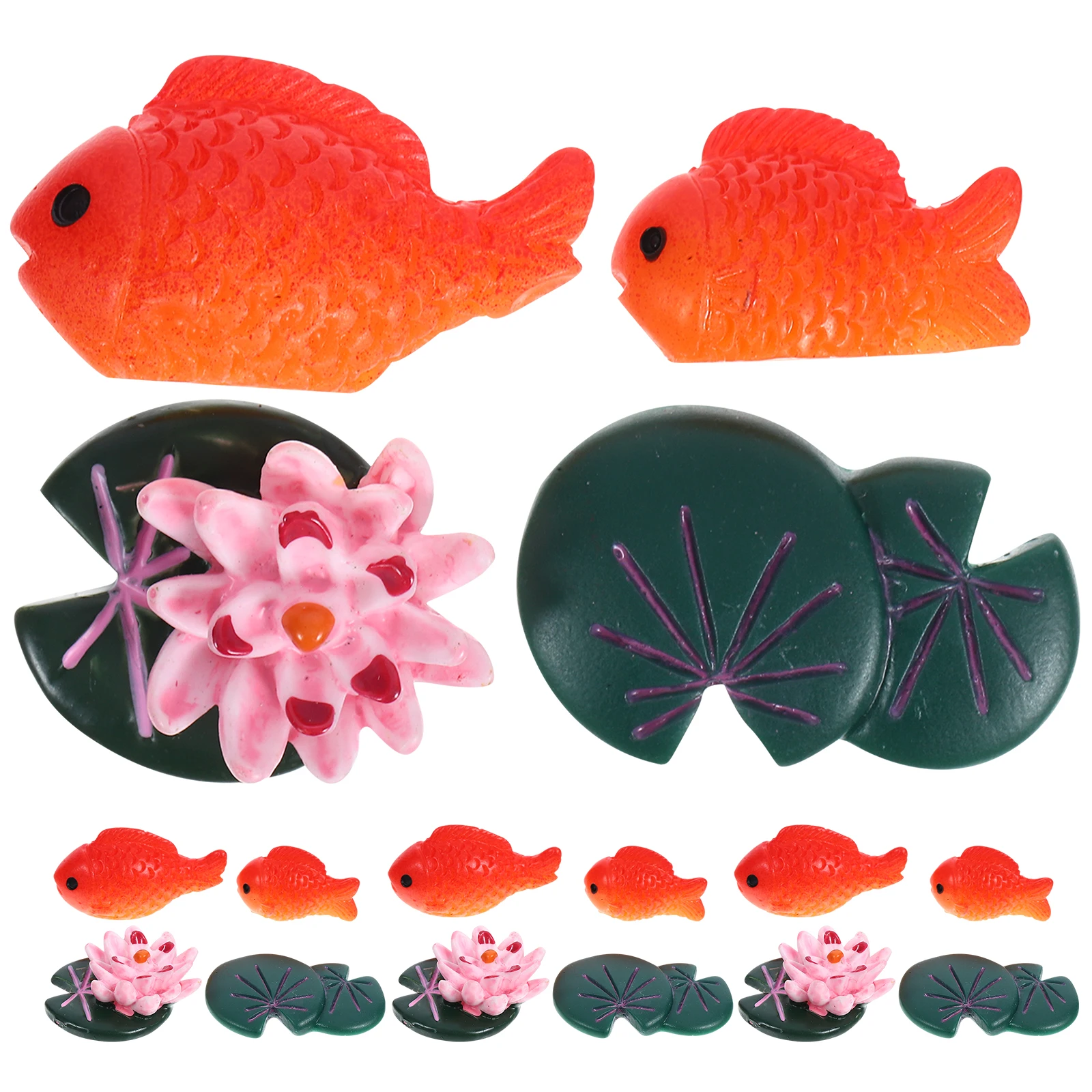 

1 set Mediterranean Style Resin naments Fish Decorations Lotus Figurines for Garden Yard Miniatures Party Decorations Goldfish