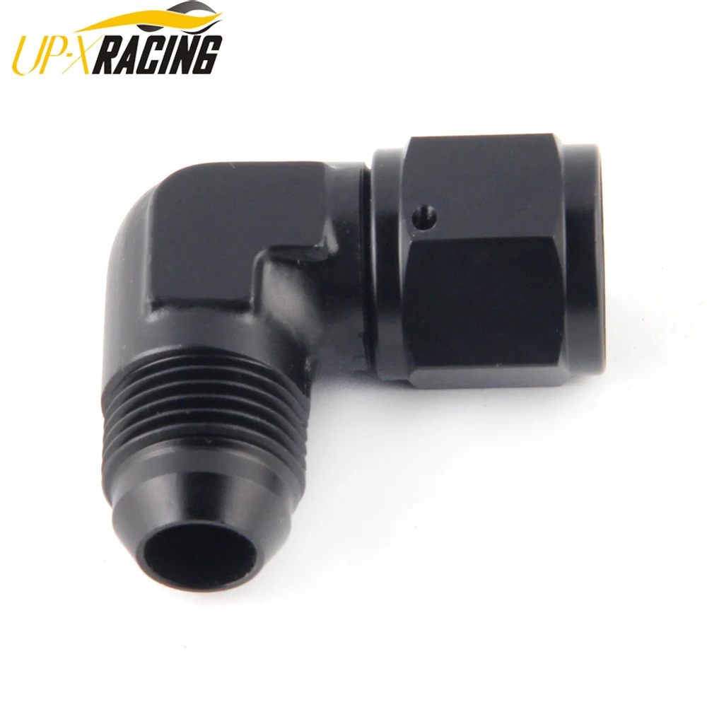 Oil Fuel Fittings Anodized Aluminum  Adapter 90 Degree Female AN6 8 10 Swivel Adaptors To Male Black JT24